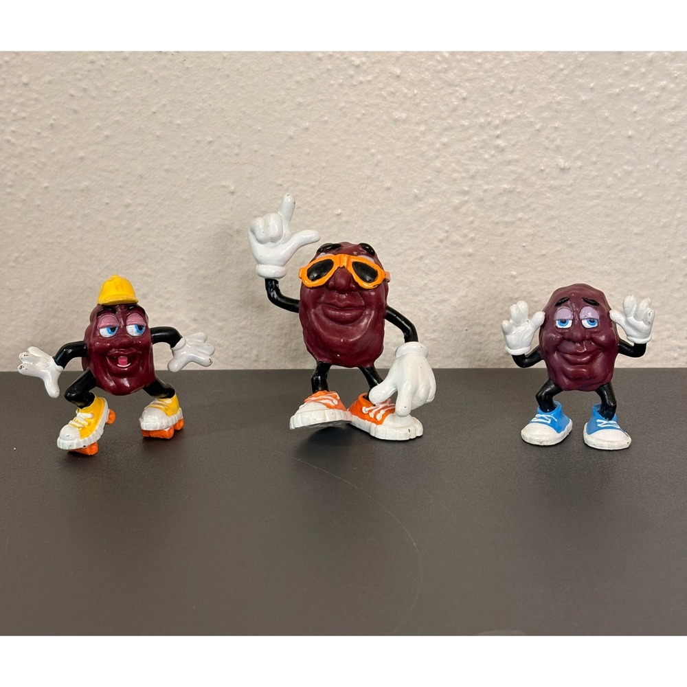 California Raisins PVC Figures Unisex OS Purple Excellent 1980s Vintage Set of 3